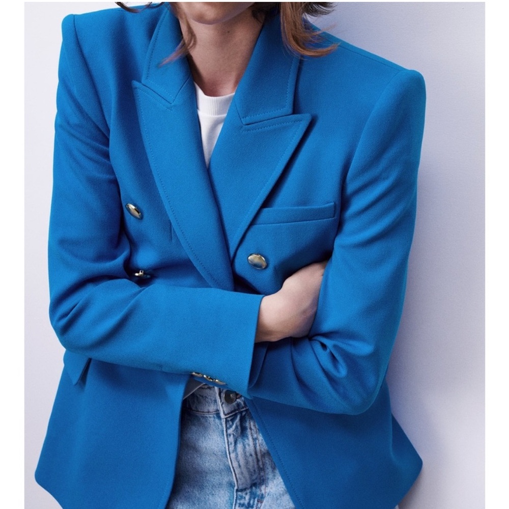 Zara tailored double breasted Balmain style Blazer - Picture 14 of 16
